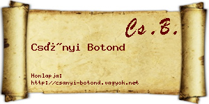 Csányi Botond névjegykártya